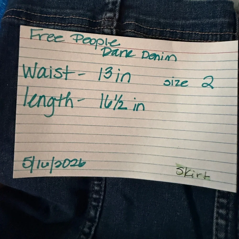 FREE PEOPLE Lace Up High Waist Denim Mini Skirt Size 2